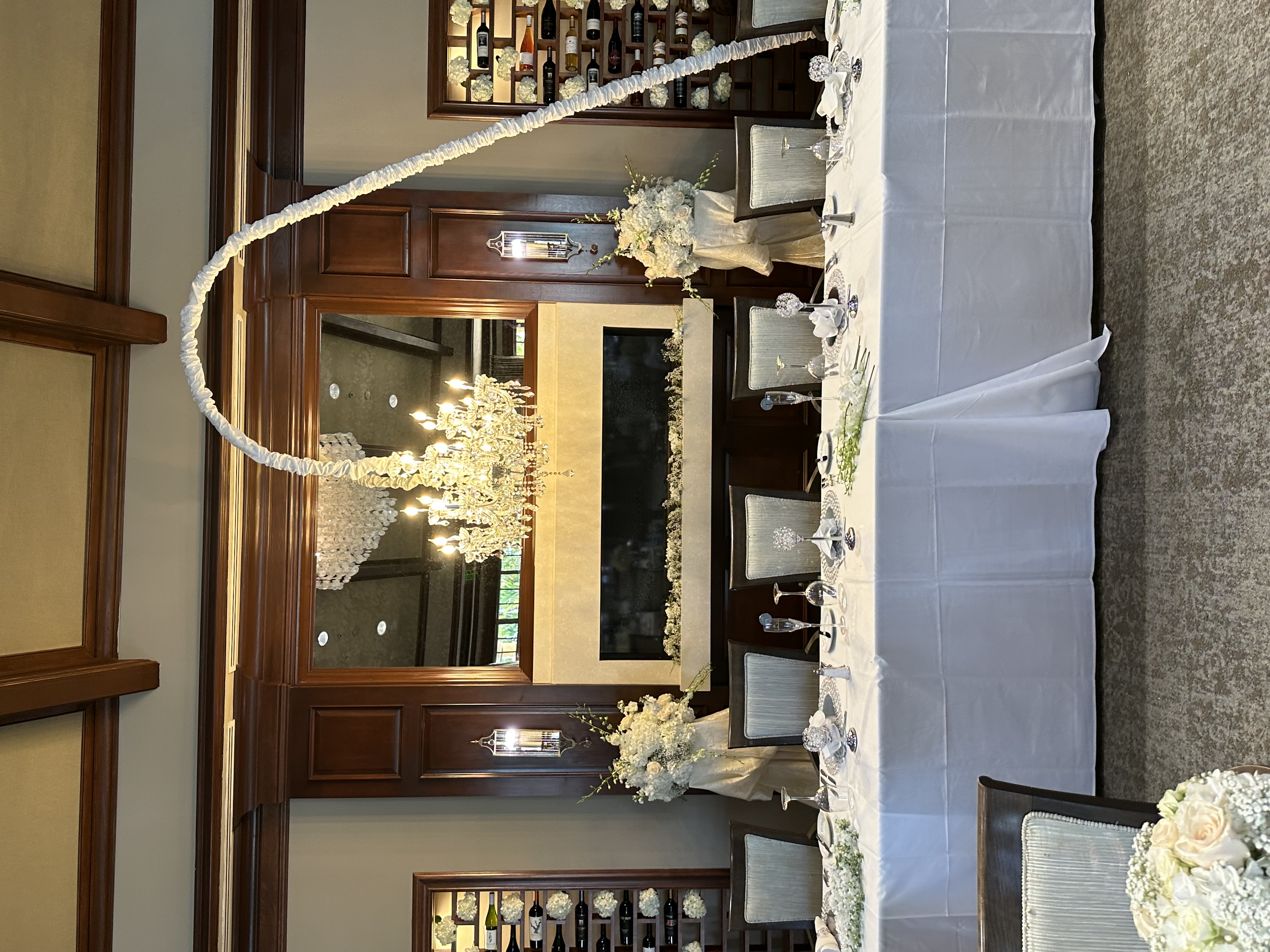 Floral decorations on table