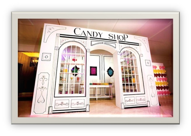 custom fabricated candy shop store facade