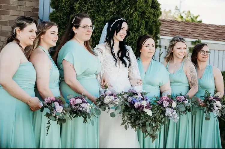 Bridal group blue dresses