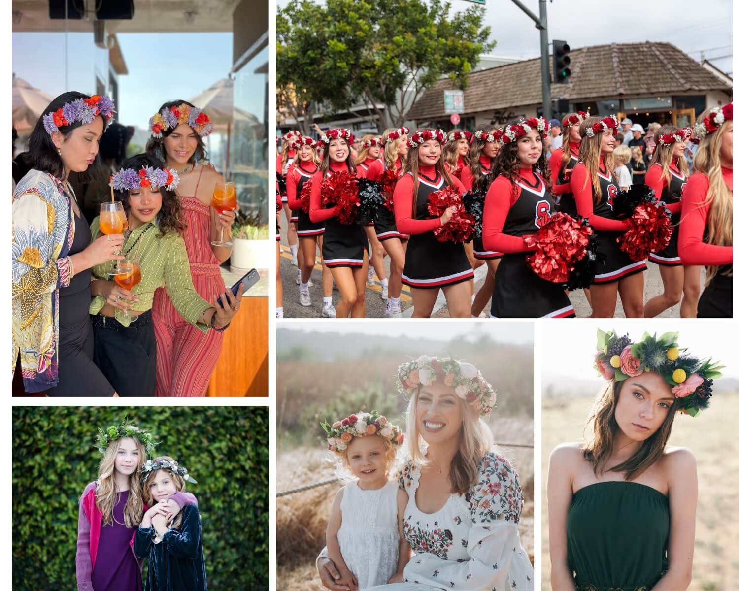 Collage of flower crown stations