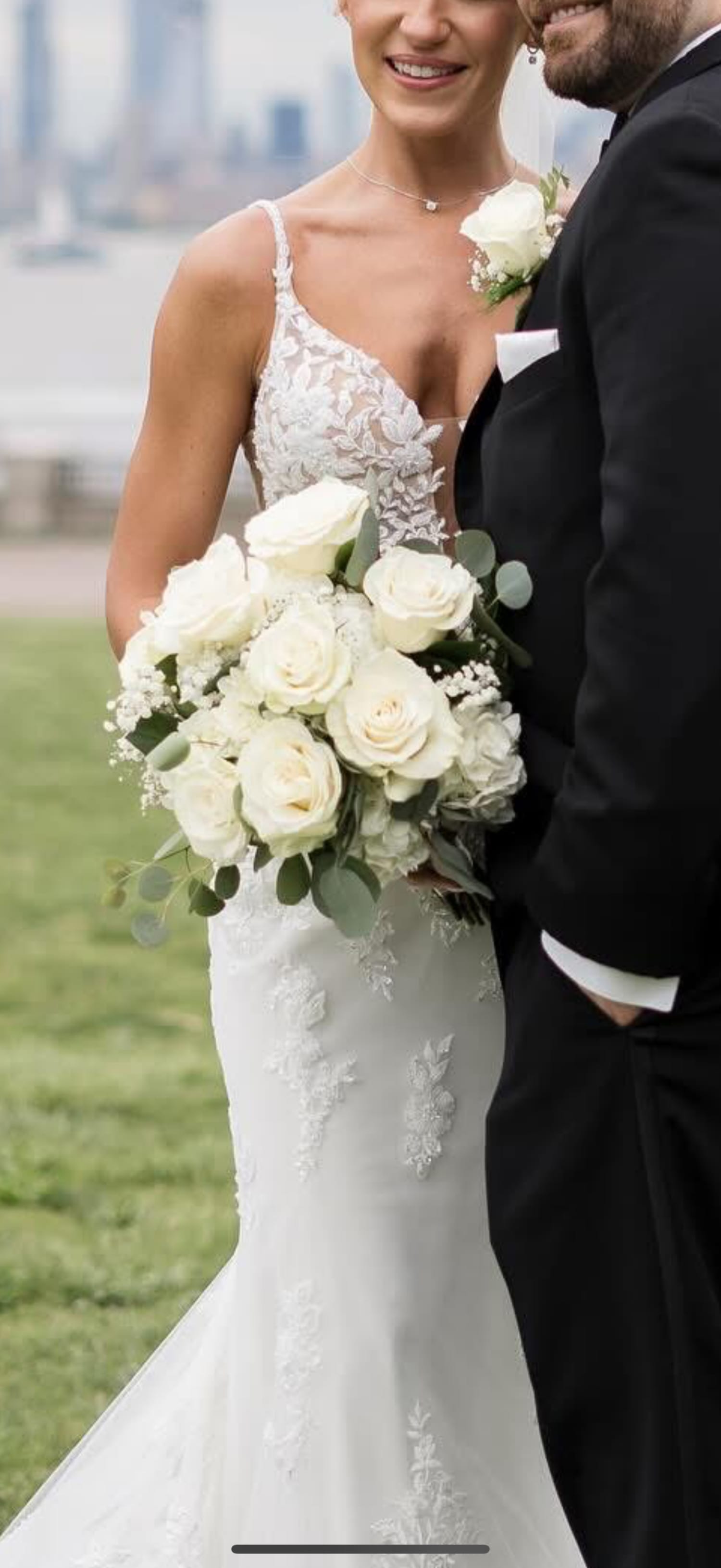 white rose bouquet