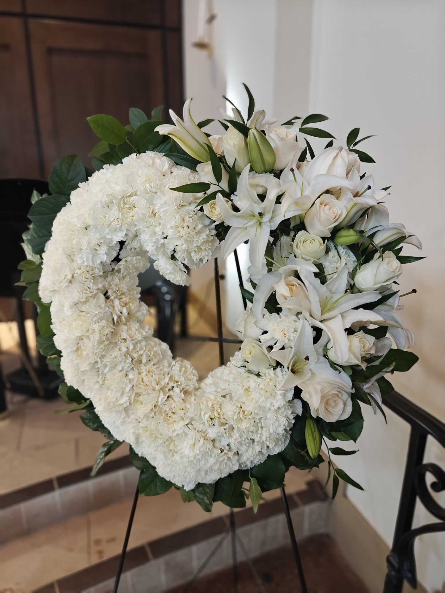White heart wreath