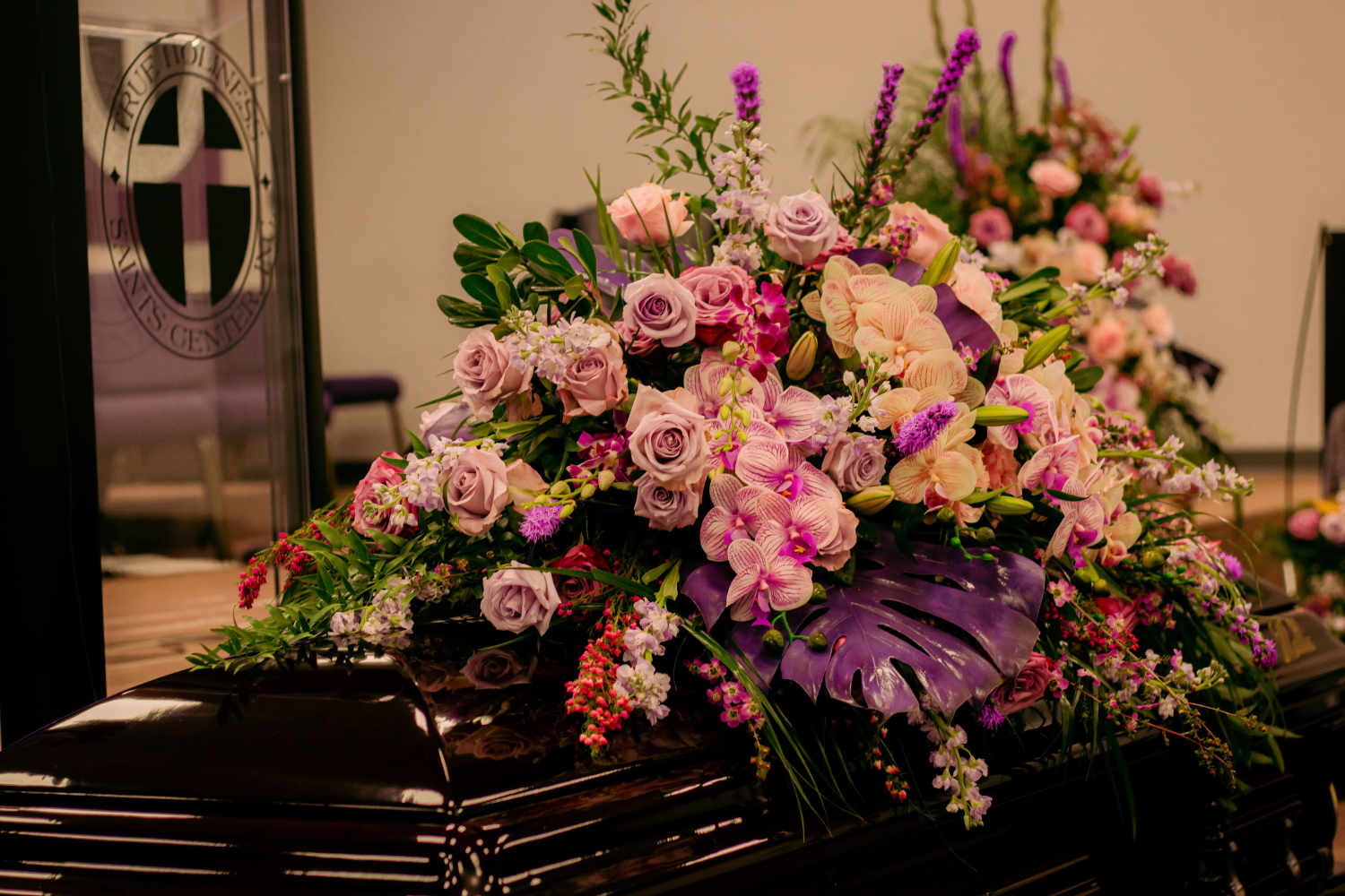 Elegant funeral arrangement celebration of life