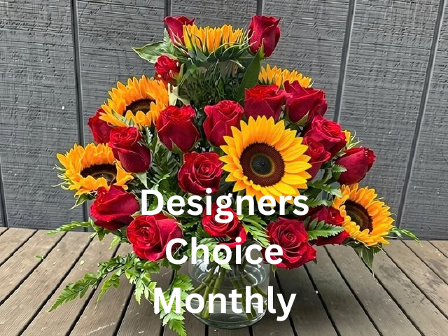 Fresh, designer’s choice blooms delivered to your door once a month