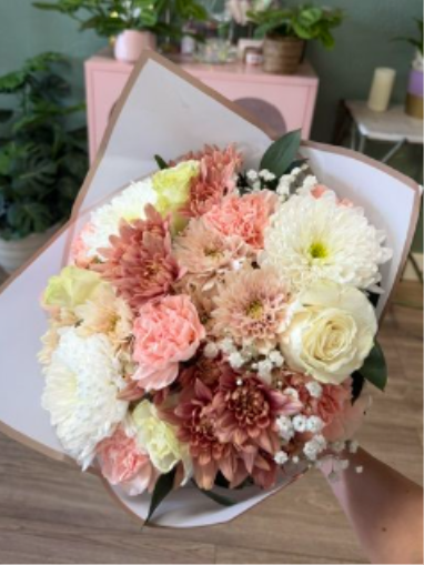 Seasonal Designer's Choice -  Fresh Cut Floral Wrapped Bouquet