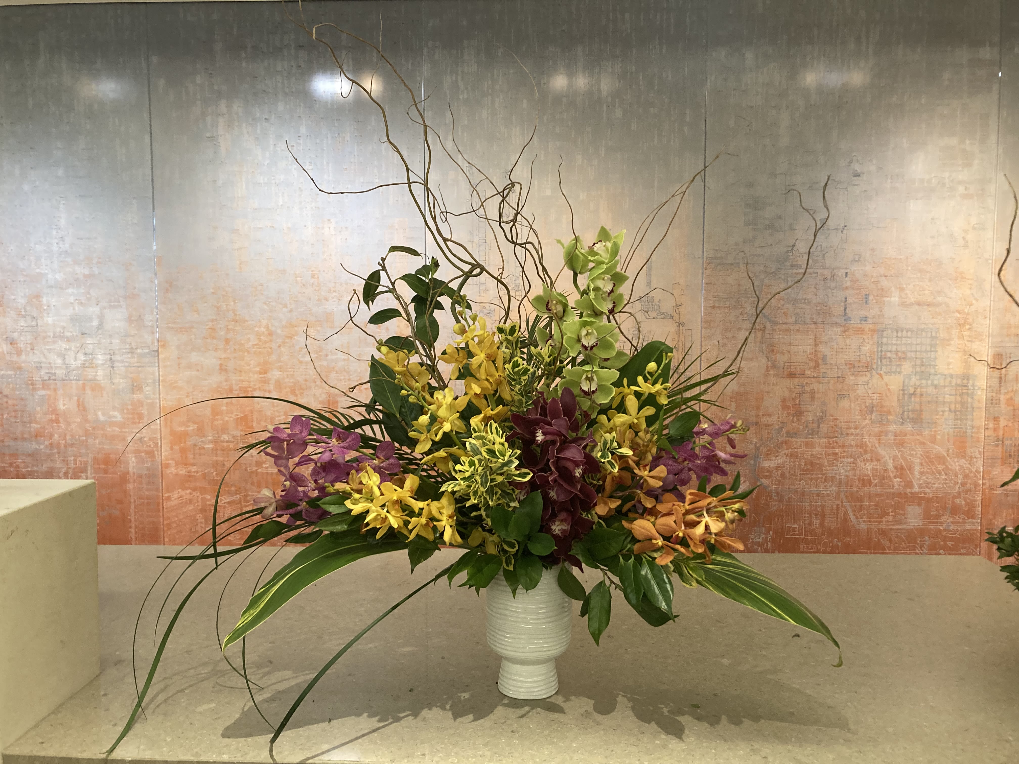 Office Subscription: Reception desk tall floral arrangement