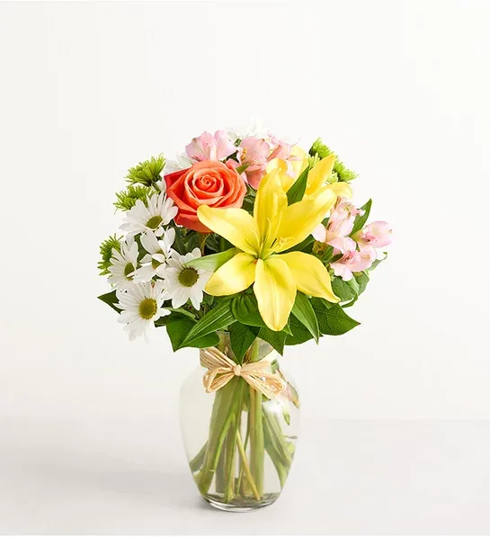 Vase of seasonal blooms