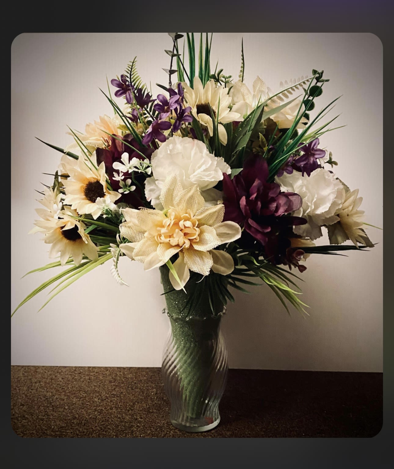 Memorial Cone Silk Flowers