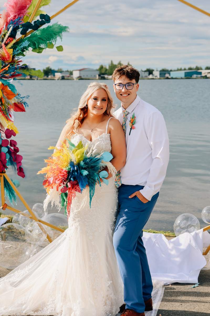 Summer Wedding in Bright All Dried Flowers