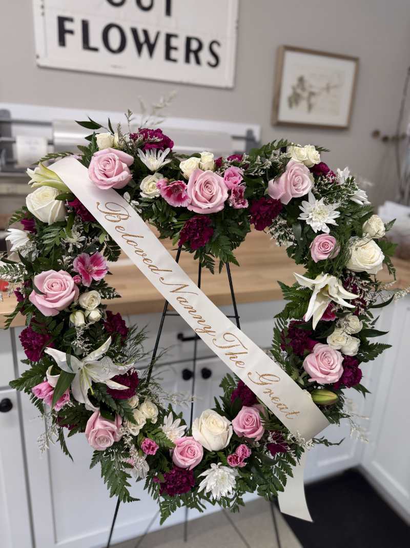 Heart Wreath with personalized sash