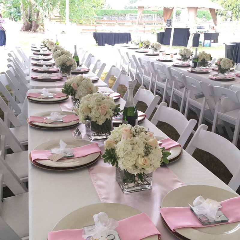 White and Light Pink Wedding