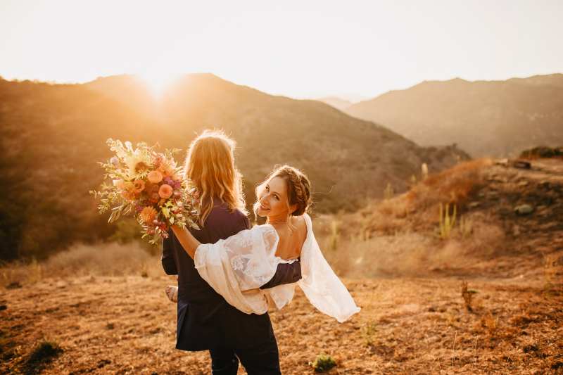 A bohemian backyard wedding