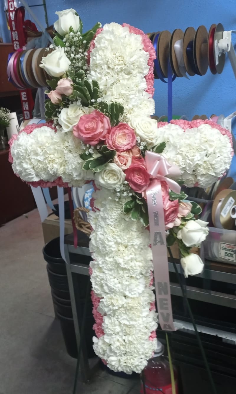 Pink & White Standing Cross
