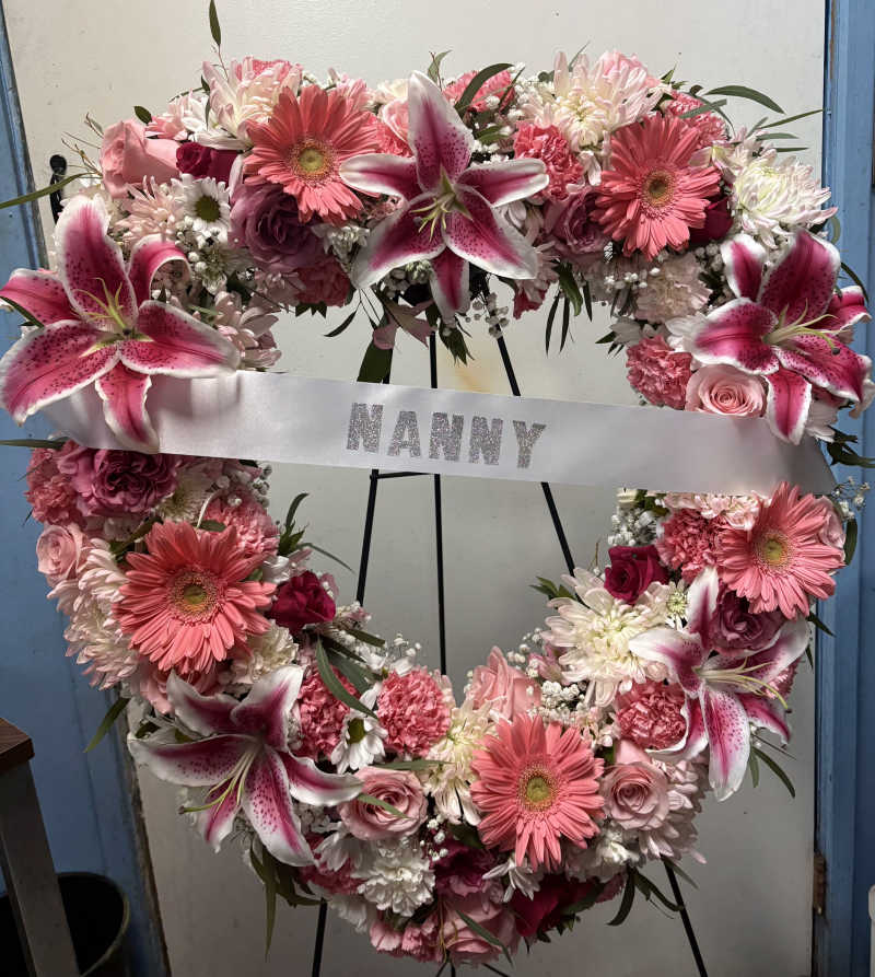 Pink & White Open Heart
