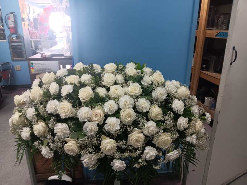 White Premium Casket Spray