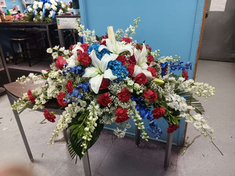 Red, White & Blue Casket Spray