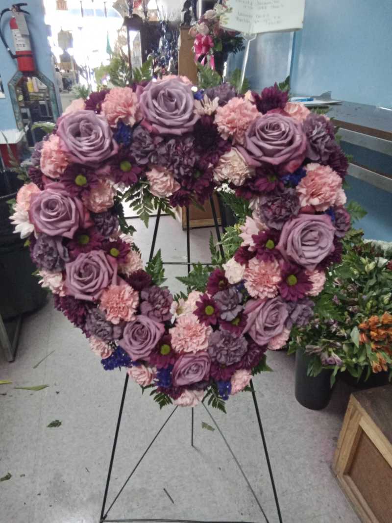 Lavender, Purple & pink Open Heart
