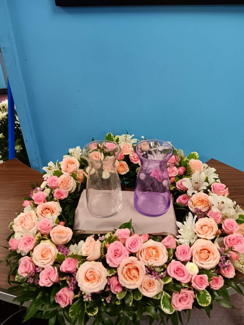 Light Pink Urn Wreath