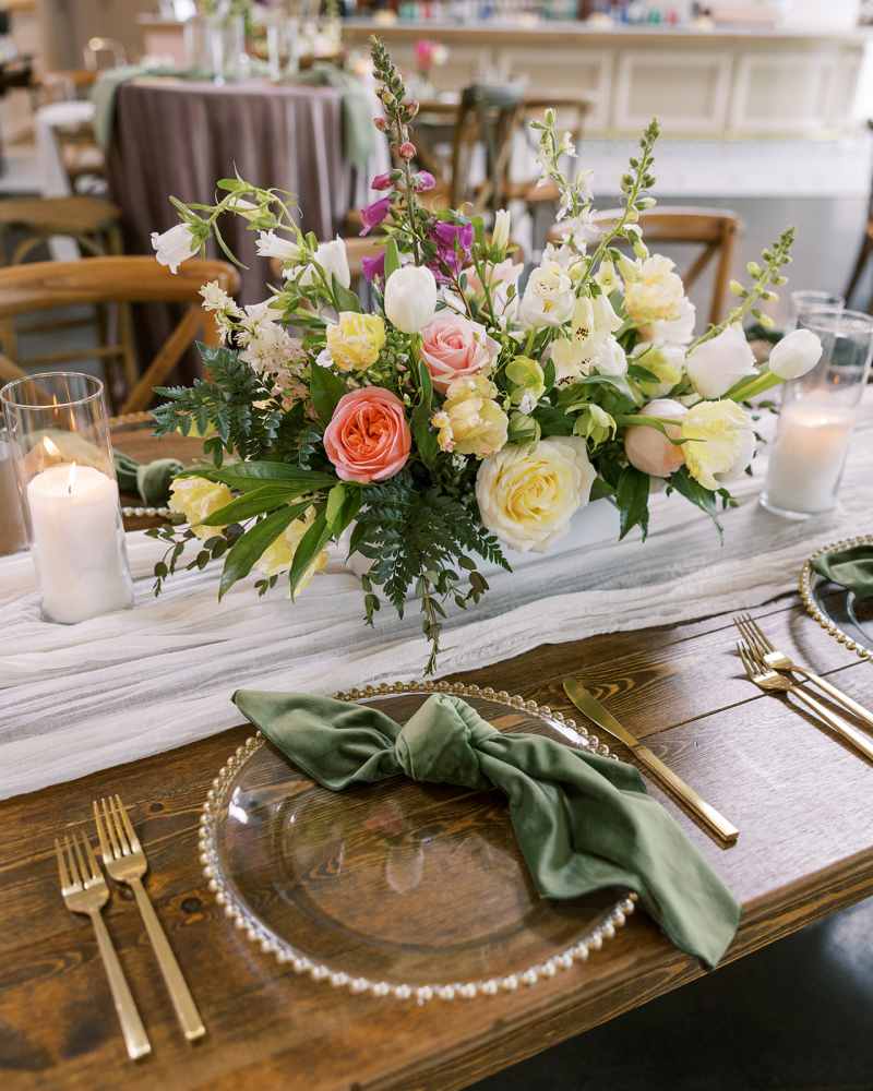 Spring Wedding With Garden Roses and Tulips