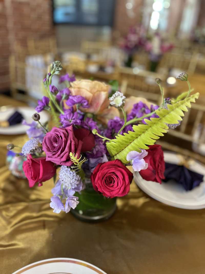 Pink and Purple Centerpiece