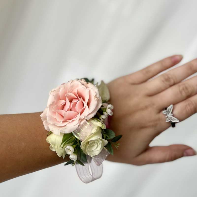 Pink and White Corsage