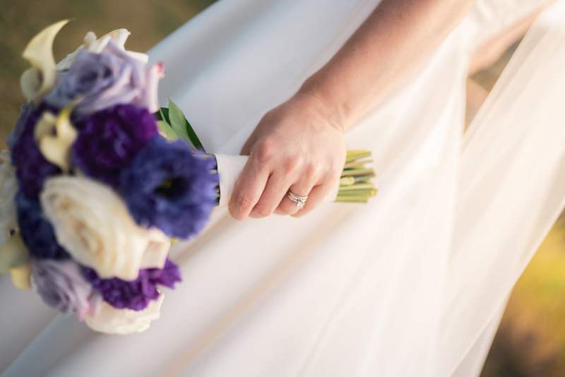 In whites and purples